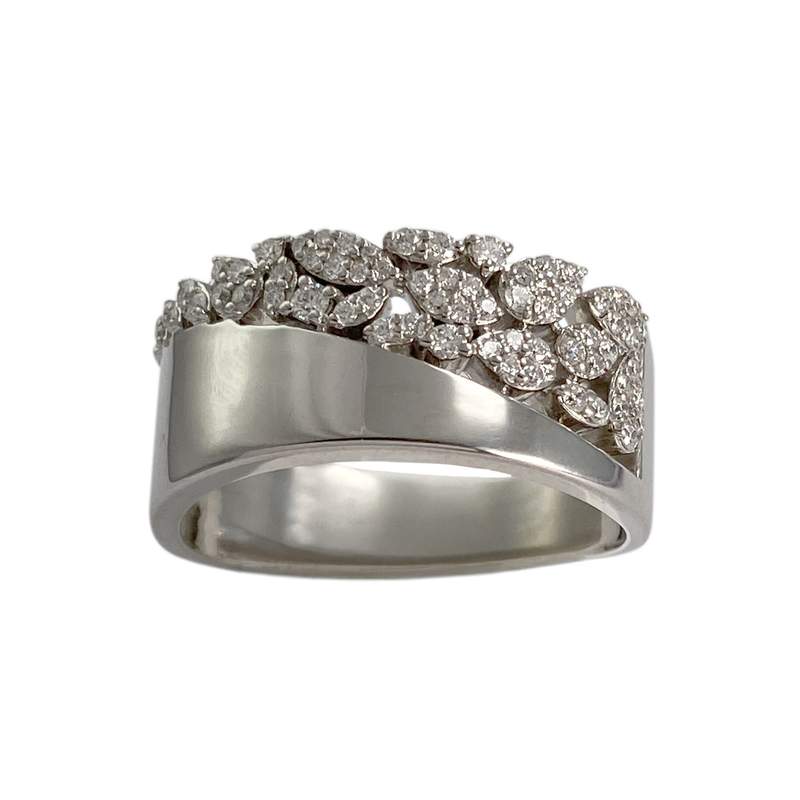 Bague d'occasion or 375 blanc diamant - vue 1