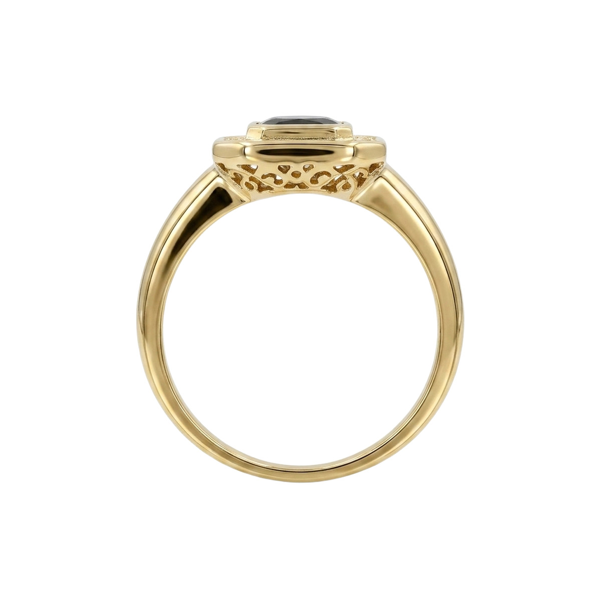 Bague d'occasion or 750 jaune rubis diamant - vue 3