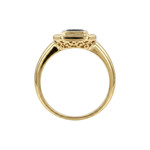 Bague d'occasion or 750 jaune rubis diamant - vue 3