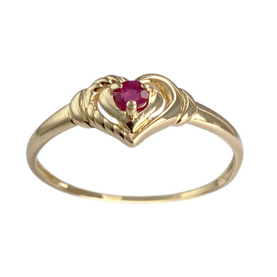 Second-hand gold 750 yellow ruby ring