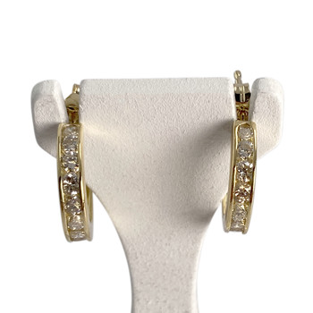 Boucles d'oreilles d'occasion or 750 jaune diamants