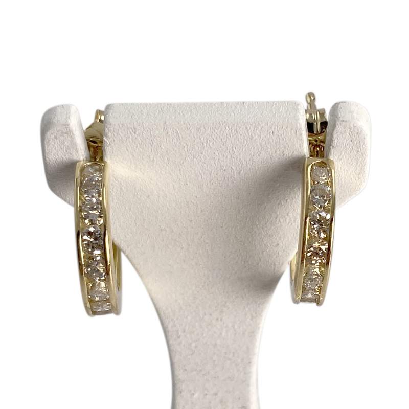 Boucles d'oreilles d'occasion or 750 jaune diamants - vue 1