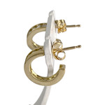 Boucles d'oreilles d'occasion or 750 jaune diamants - vue 2