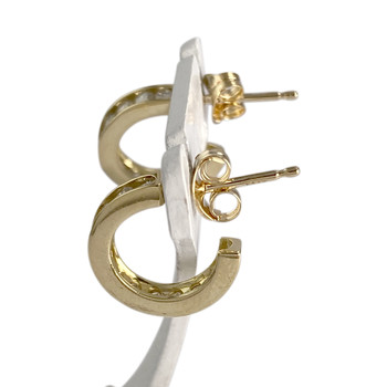Boucles d'oreilles d'occasion or 750 jaune diamants