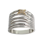 Bague MAUBOUSSIN d'occasion argent 925 bicolore diamants - vue 1