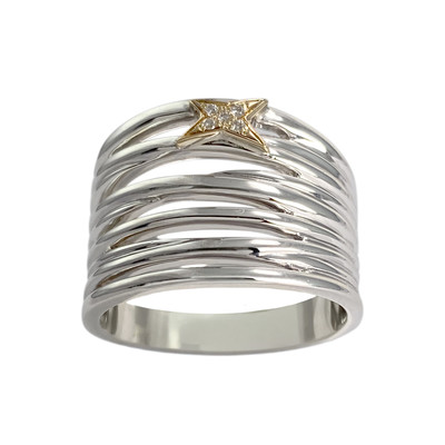 Bague MAUBOUSSIN d'occasion argent 925 bicolore diamants - vue 1