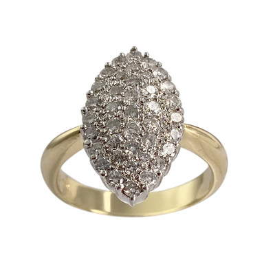Bague d'occasion or 750 2 tons diamant