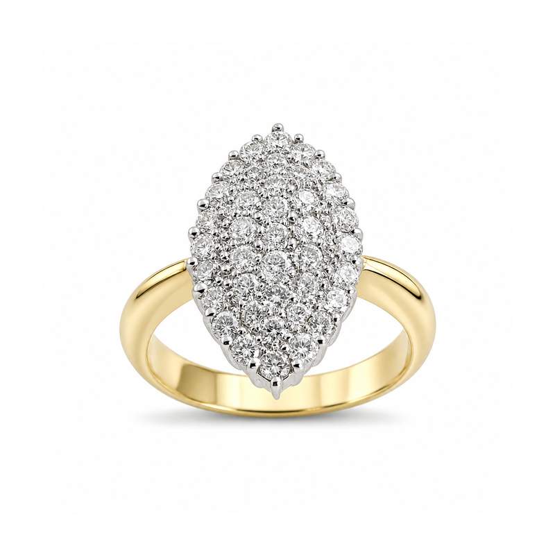 Bague d'occasion or 750 2 tons diamant - vue 1