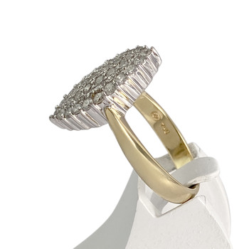 Second hand ring gold 750 2 tone diamond