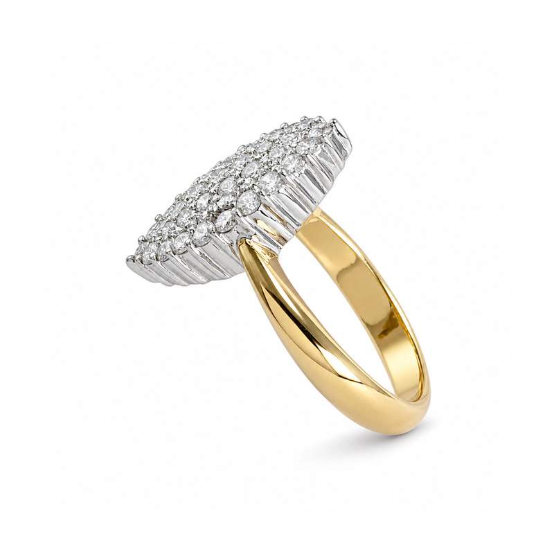 Bague d'occasion or 750 2 tons diamant - vue 2