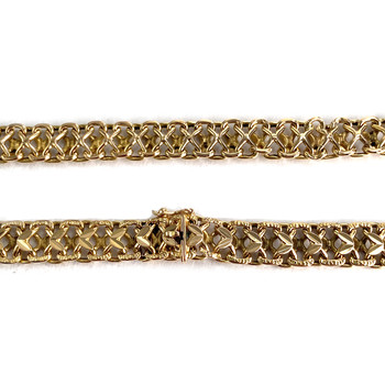 Collier d'occasion or 750 jaune maille fantaisie