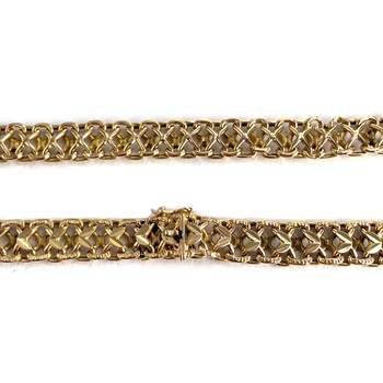 Collier d'occasion or jaune 750, maille fantaisie, 47cm