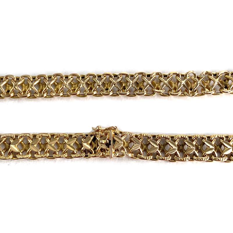 Collier d'occasion or 750 jaune maille fantaisie - vue 3