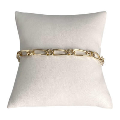 Bracelet d'occasion or 750 jaune maille cheval et alternée 19 cm