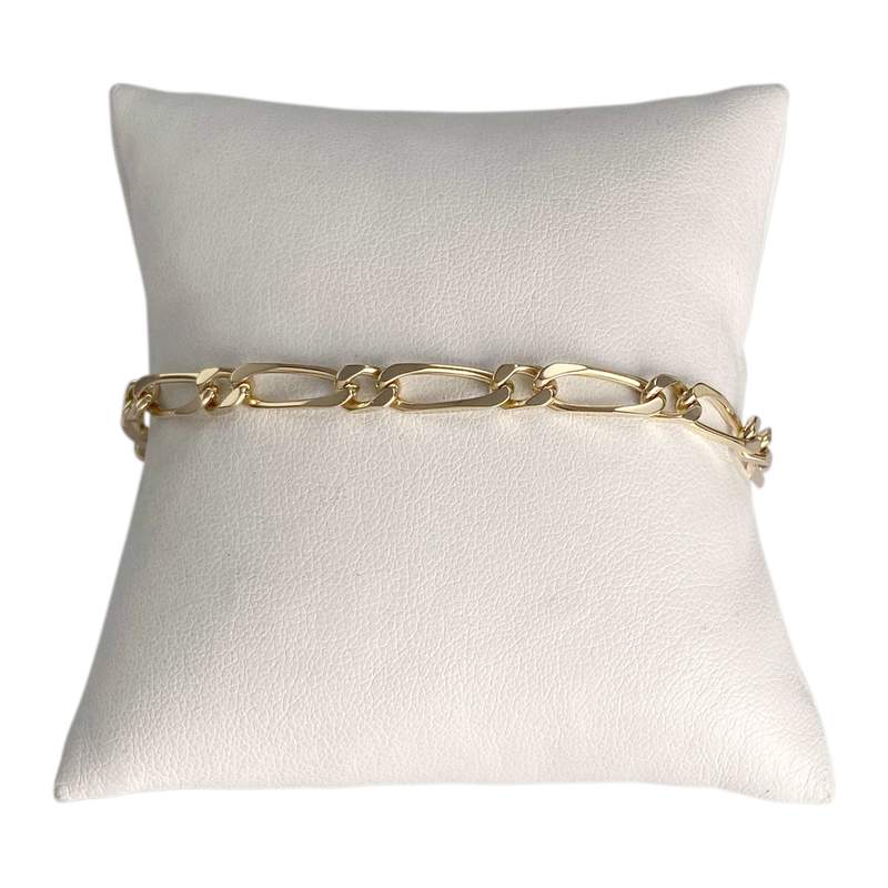 Bracelet d'occasion or 750 jaune maille cheval et alternée 19 cm - vue 1