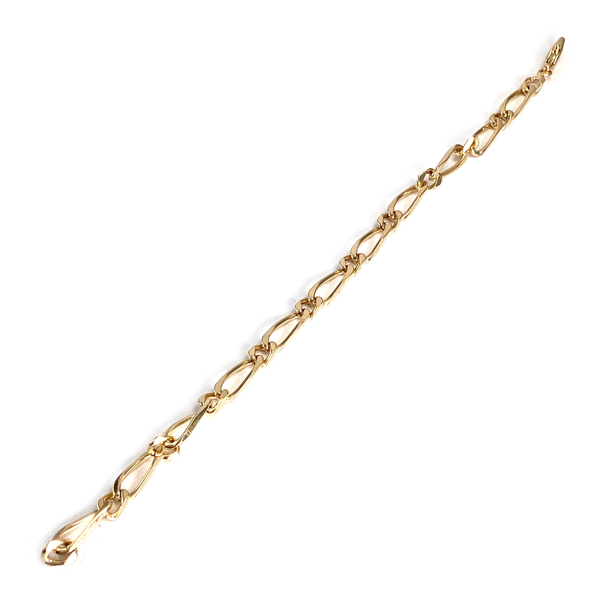 Bracelet d'occasion or 750 jaune maille cheval et alternée 19 cm - vue 2