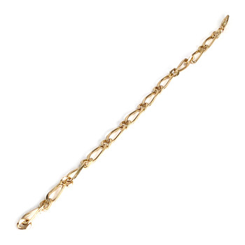 Bracelet d'occasion or 750 jaune maille cheval et alternée 19 cm