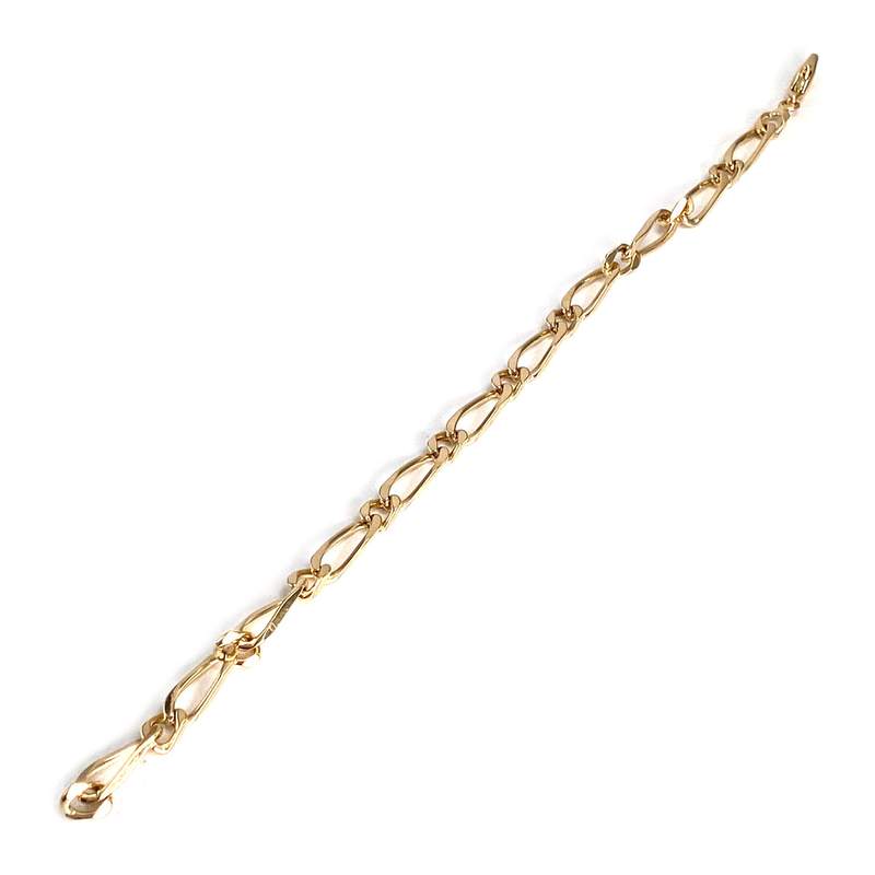 Bracelet d'occasion or 750 jaune maille cheval et alternée 19 cm - vue 2