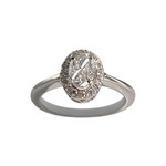 Bague d'occasion or 750 blanc diamants - vue 1