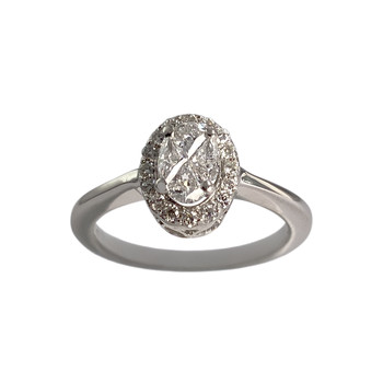 Second-hand gold ring 750 white diamonds