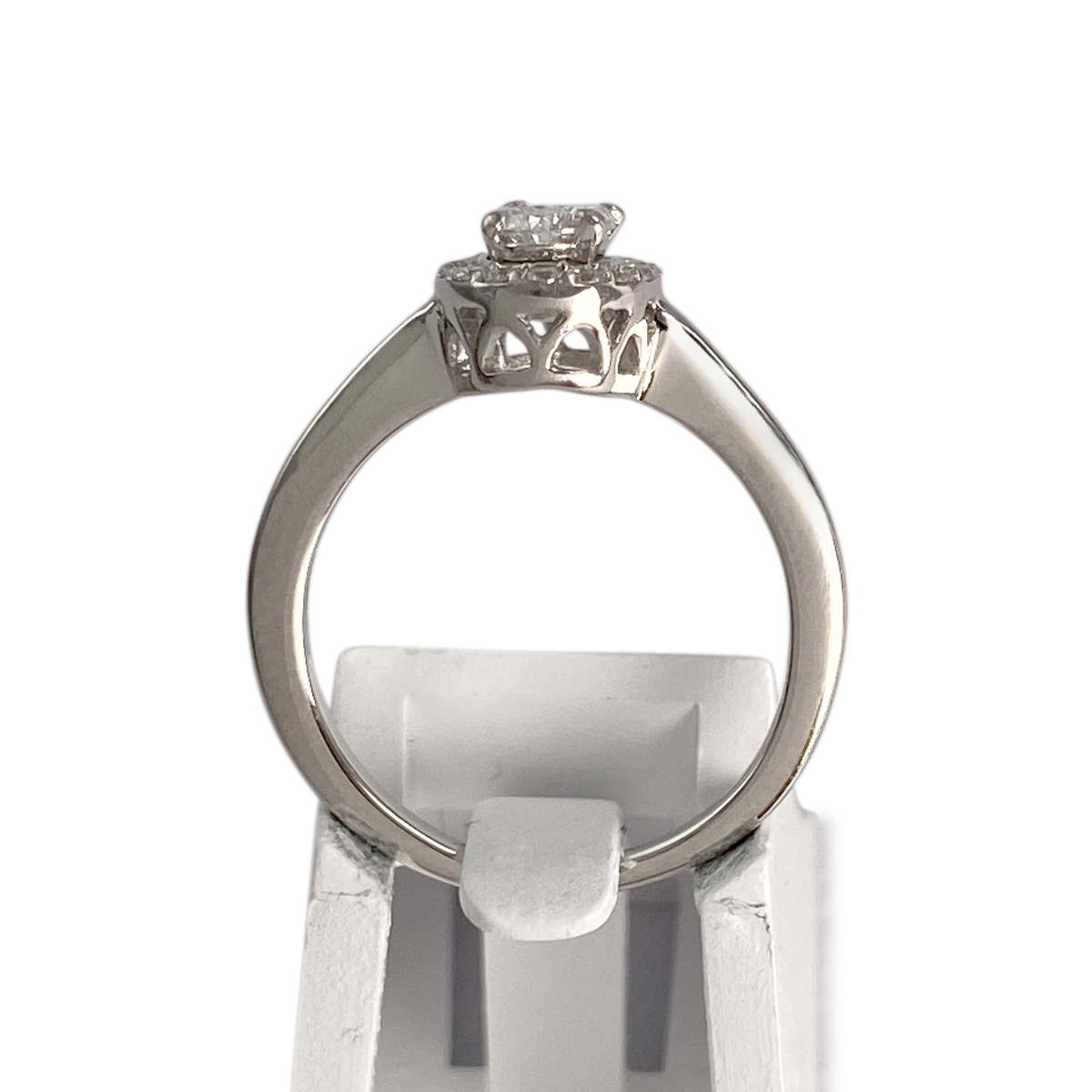Bague d'occasion or 750 blanc diamants - vue 3