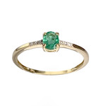 Bague d'occasion or 750 2 tons émeraude diamants - vue 1