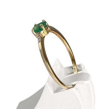 Bague d'occasion or 750 2 tons émeraude diamants