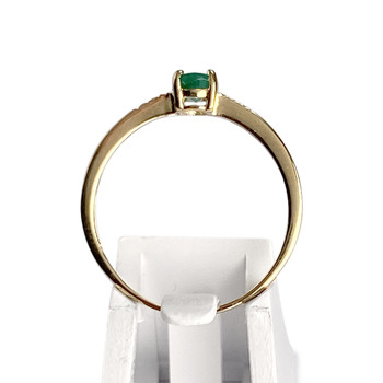 Bague d'occasion or 750 2 tons émeraude diamants