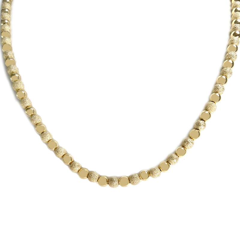 Collier d'occasion en or jaune 750, maille boules, 44,5 cm - vue 1