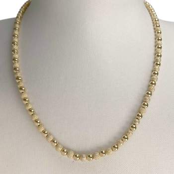Collier d'occasion en or jaune 750, maille boules, 44,5 cm