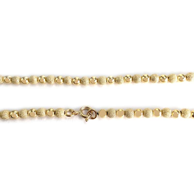 Collier d'occasion en or jaune 750, maille boules, 44,5 cm - vue 3