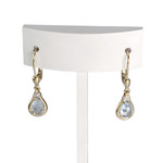 Boucles d'oreilles d'occasion or 750 2 tons aigue marine diamant - vue 1