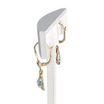Boucles d'oreilles d'occasion or 750 2 tons aigue marine diamant - vue 2