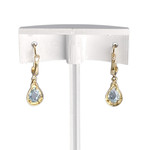 Boucles d'oreilles d'occasion or 750 2 tons aigue marine diamant - vue 3