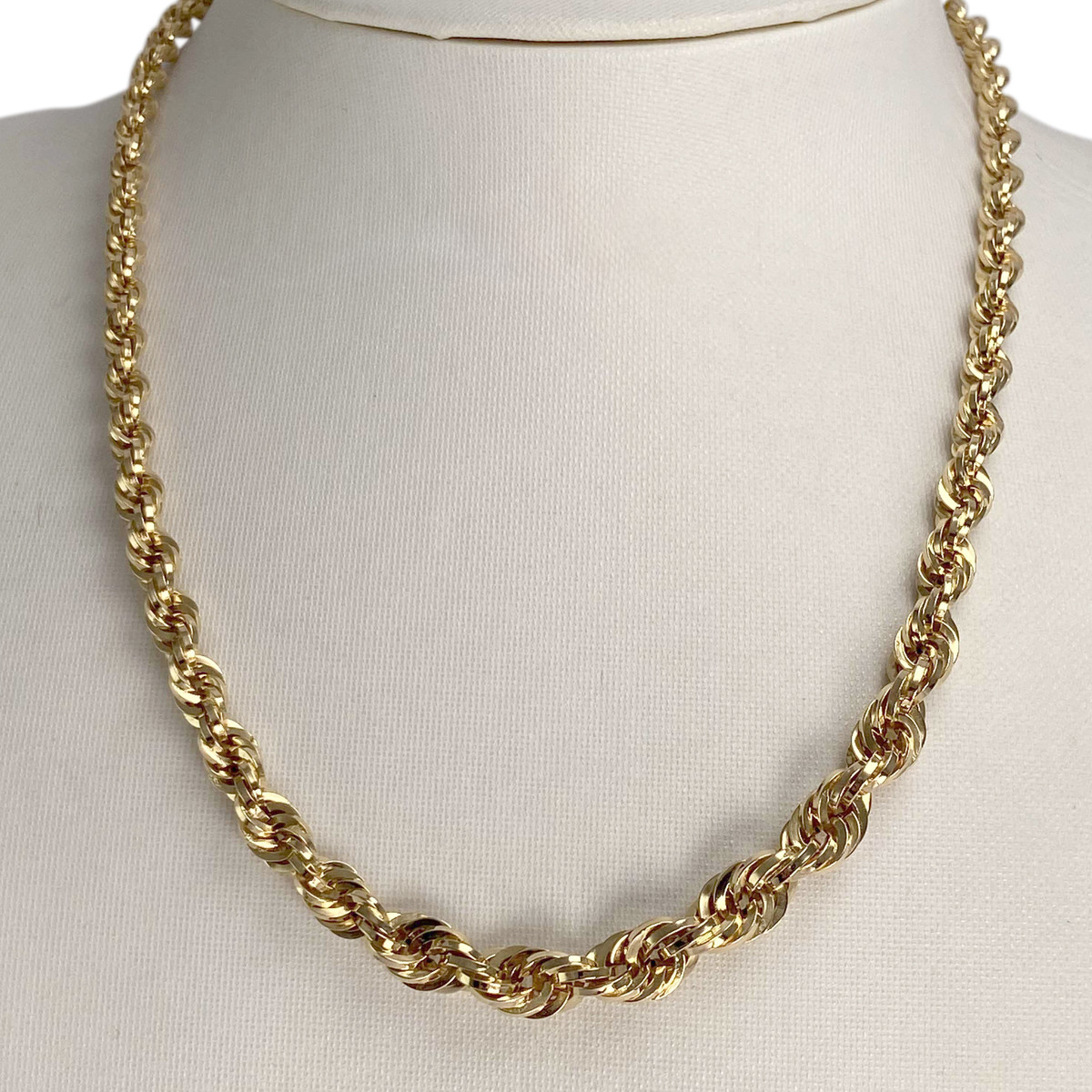 Collier d'occasion or 750 jaune maille corde - vue 2