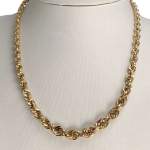 Collier d'occasion or jaune 750, maille corde, 45 cm - vue 2