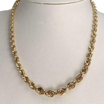 Collier d'occasion or jaune 750, maille corde, 45 cm