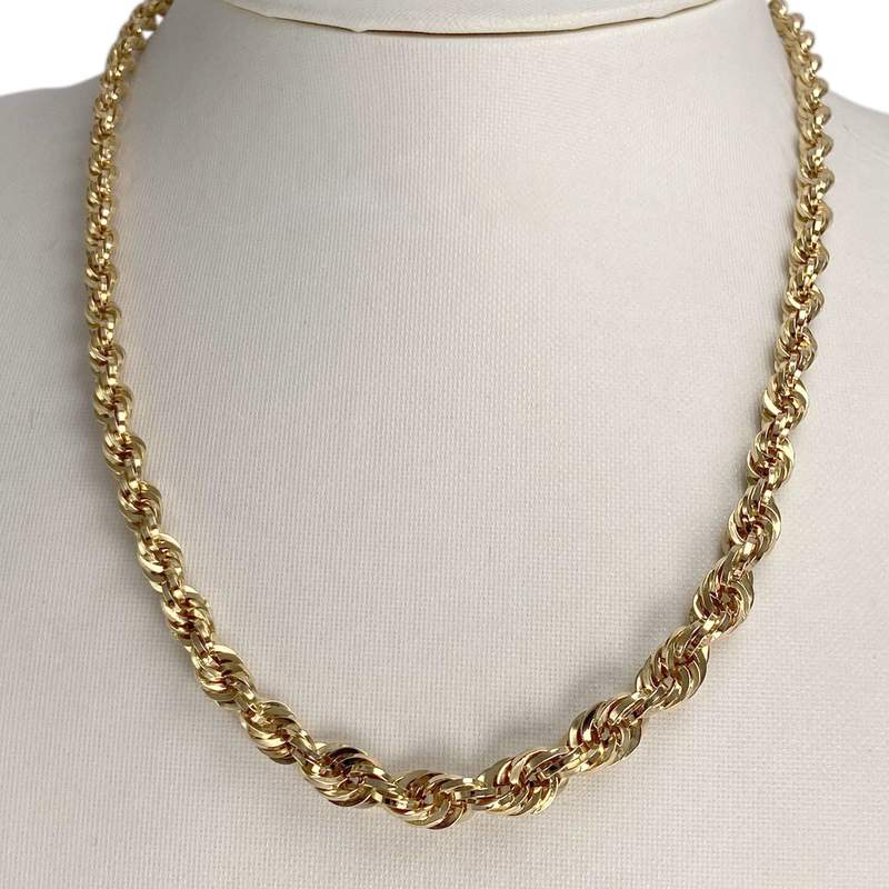 Collier d'occasion or jaune 750, maille corde, 45 cm - vue 2