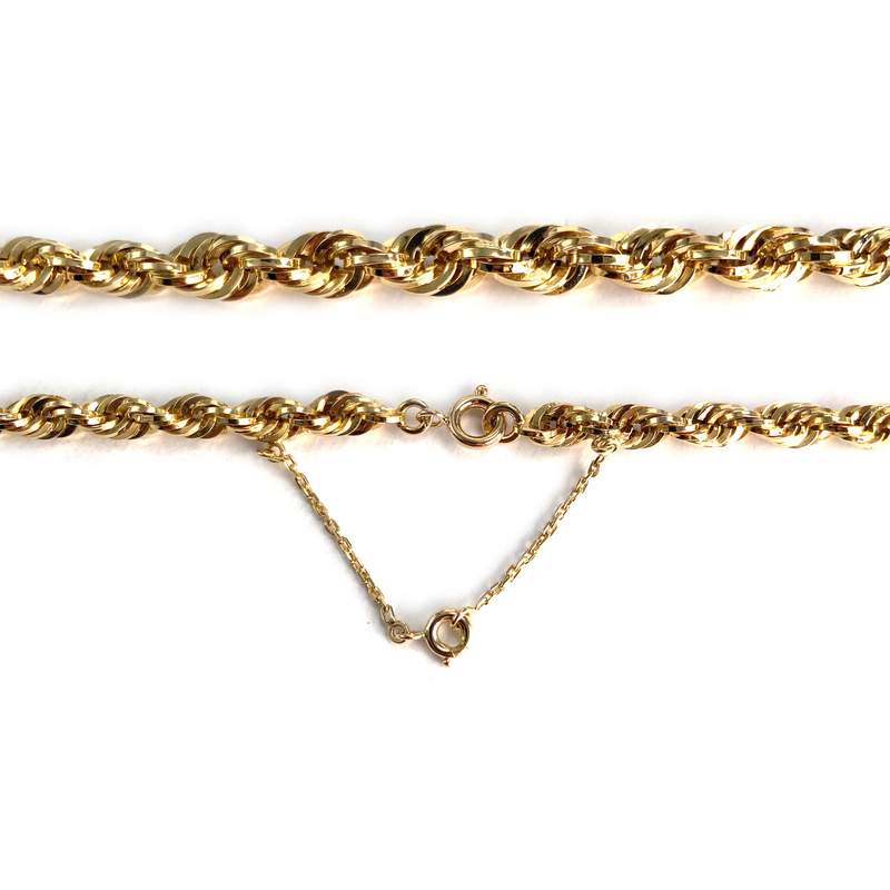 Collier d'occasion or jaune 750, maille corde, 45 cm - vue 3
