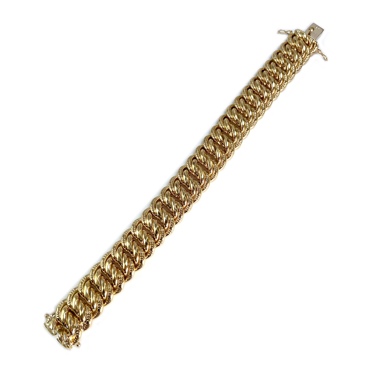 Bracelet d'occasion or 750 jaune maille américaine - vue 2