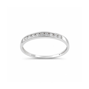 Bague d'occasion or 375 blanc zirconias