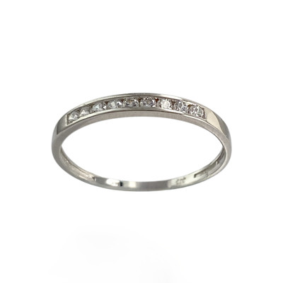 Bague d'occasion or 375 blanc zirconias