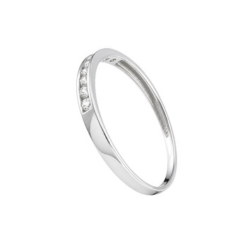 Bague d'occasion or 375 blanc zirconias