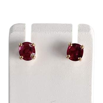 Boucles d'oreilles d'occasion or 750 jaune rubis