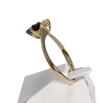 Bague d'occasion or 750 jaune diamant saphir