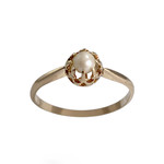 Bague d'occasion or 750 jaune perle de culture - vue 1