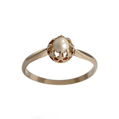 Bague d'occasion or 750 jaune perle de culture