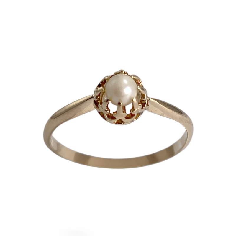 Bague d'occasion or 750 jaune perle de culture - vue 1