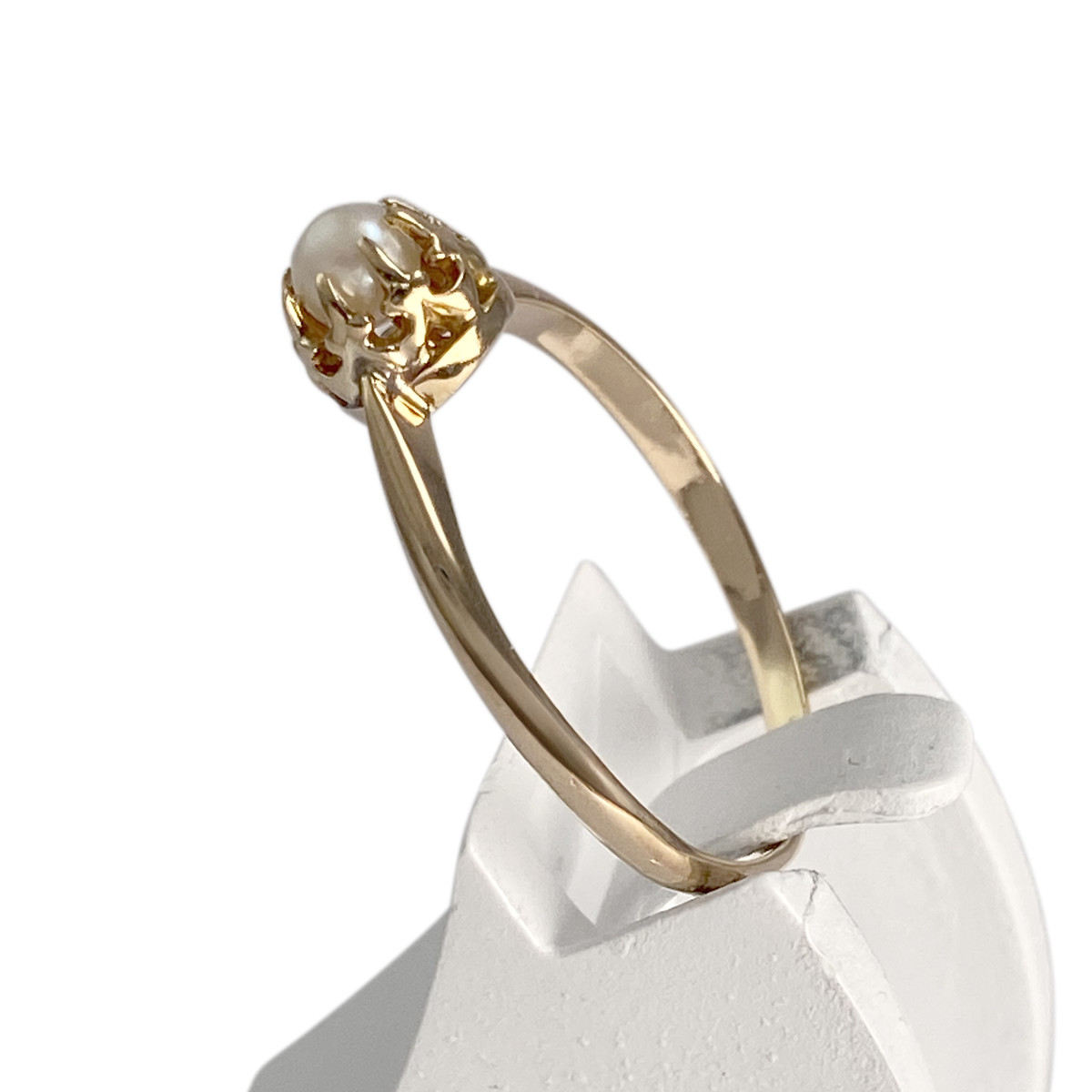 Bague d'occasion or 750 jaune perle de culture - vue 2
