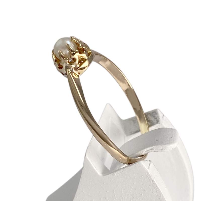 Bague d'occasion or 750 jaune perle de culture - vue 2